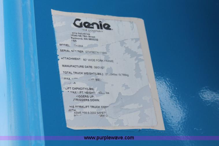 image for item H5954 2007 Genie GTH-844 telehandler