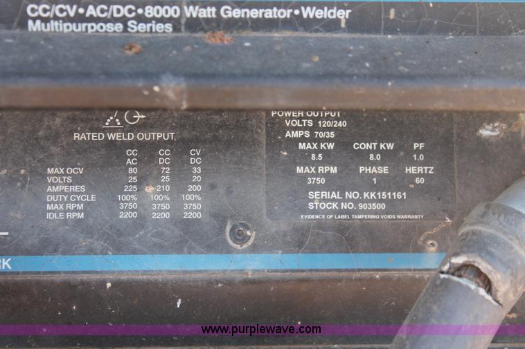 image for item H5958 Miller Bobcat 225NT welder/generator