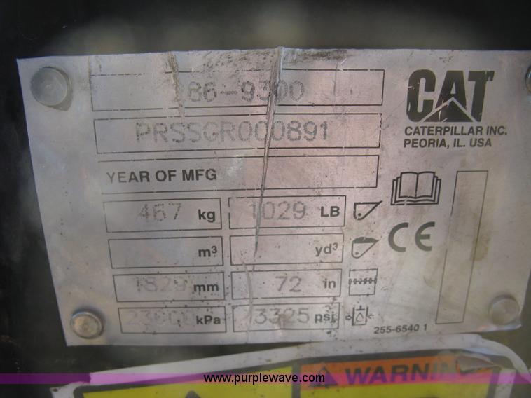 image for item K2784 Caterpillar 286-9300 root grapple bucket