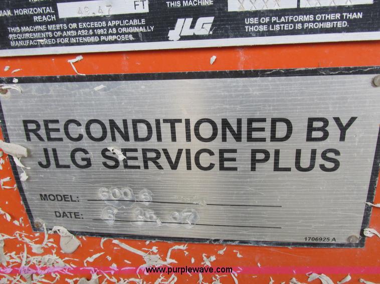 image for item Z9634 2000 JLG 600S boom lift