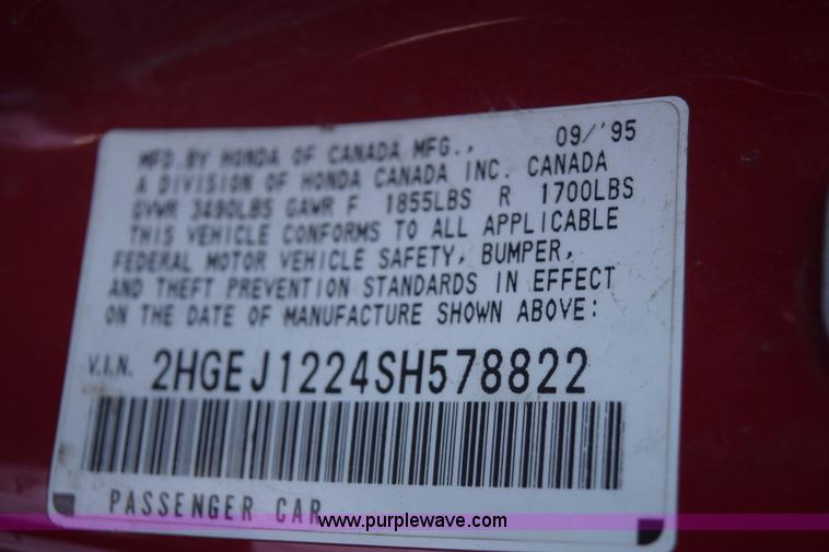 image for item E6056 1995 Honda Civic EX