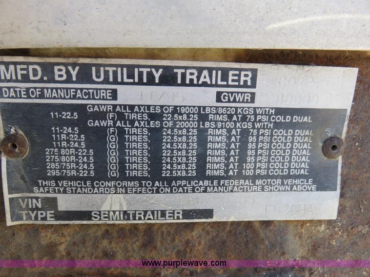 image for item K7024 1996 Utility flatbed trailer