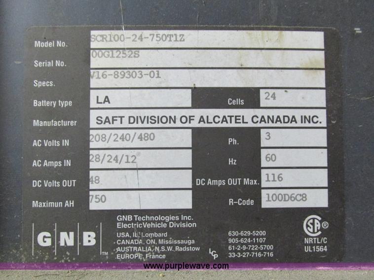 image for item AY9711 GNB SCR100-24-750T1Z battery charger