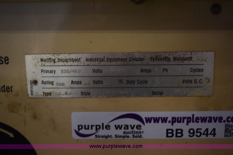 image for item BB9544 Westinghouse DC arc welder