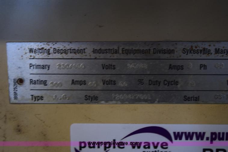 image for item BB9544 Westinghouse DC arc welder