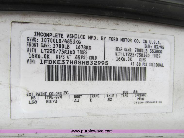 image for item H7607 1995 Ford E350 box van