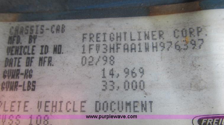 image for item I3114 1998 Freightliner FL70 Business Class fuel truck