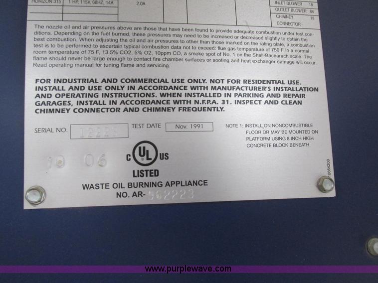 image for item I4068 Firelake Horizon 315 multi-oil fired unit heater