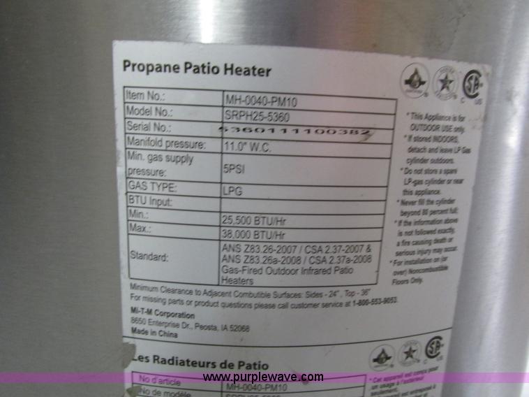 image for item I4076 (2) Mi-T-M propane patio heaters