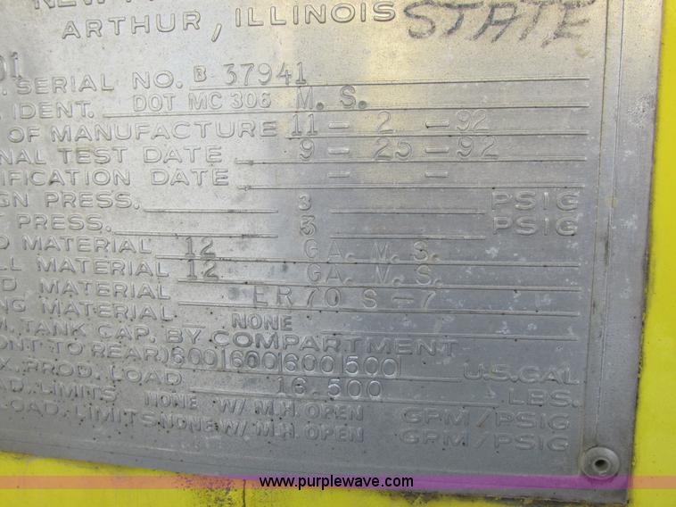 image for item I8811 1993 Chevrolet Kodiak fuel truck