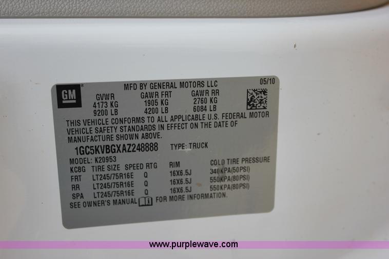 image for item J2320 2010 Chevrolet Silverado 2500HD LS Ext. Cab pickup truck