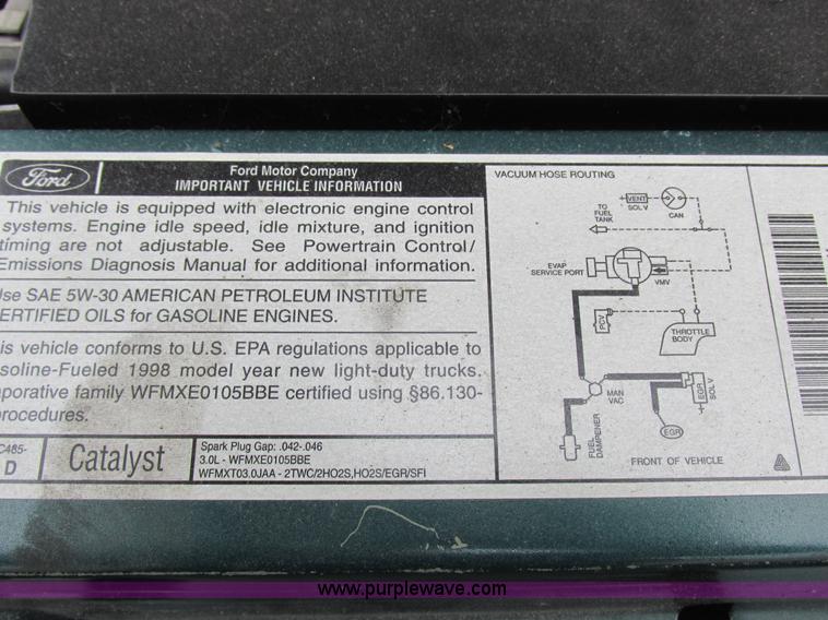 image for item K2011 1998 Ford Ranger SuperCab pickup truck