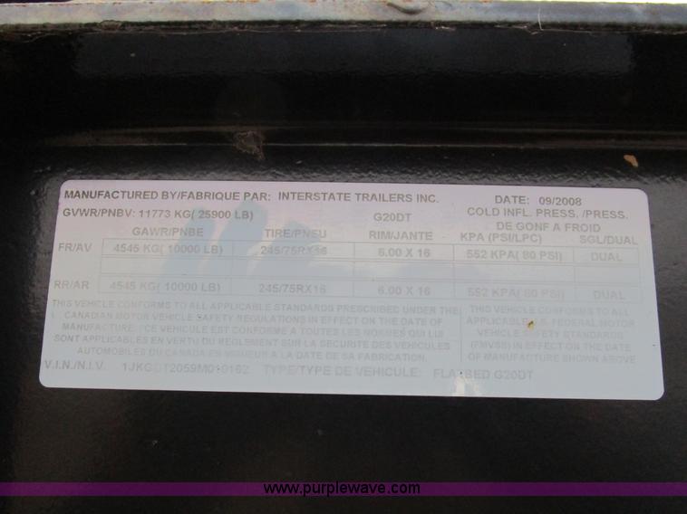 image for item D2284 2008 Interstate G20DT trailer