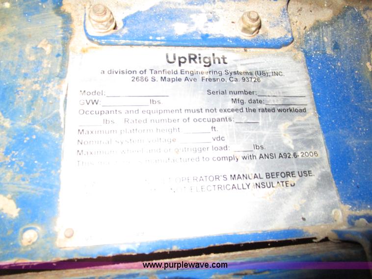 image for item D2288 2007 Up Right TM12 scissor lift