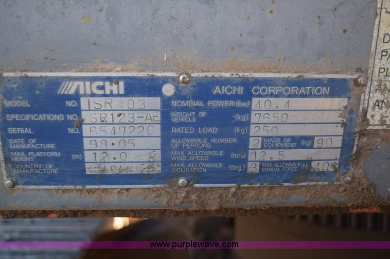 image for item E6090 Aichi ISR403 boom lift
