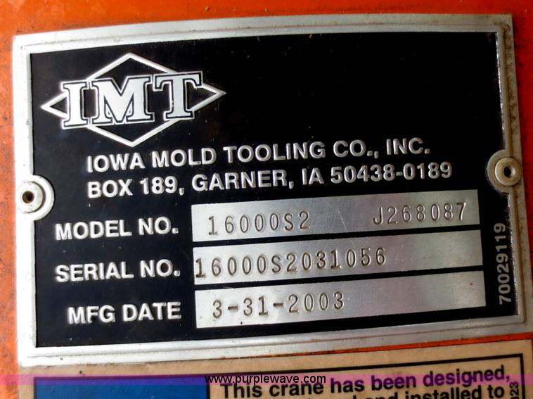 image for item F6664 IMT 16000 Series II truck mounted crane