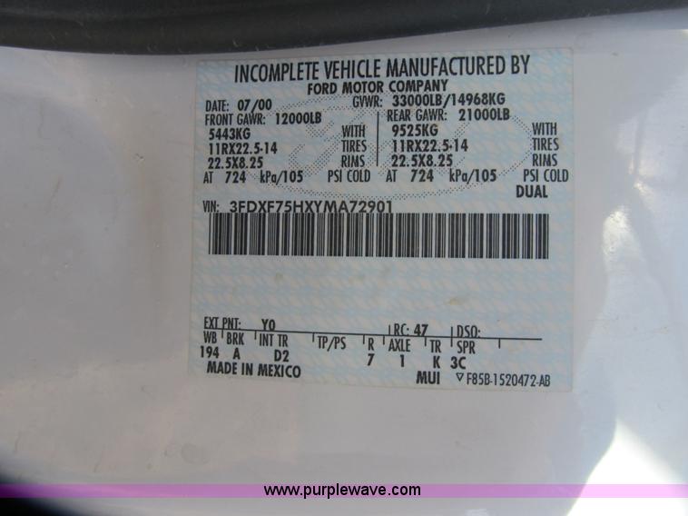 image for item F8898 2000 Ford F750 Material Handler 55' bucket truck