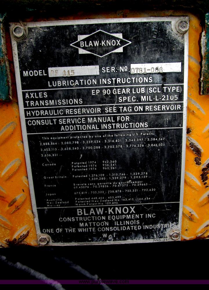 image for item G9795 1978 Blaw Knox PF115 paver