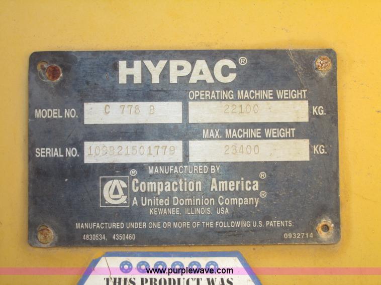 image for item G9835 2000 Hypac C778B articulated smooth double drum roller