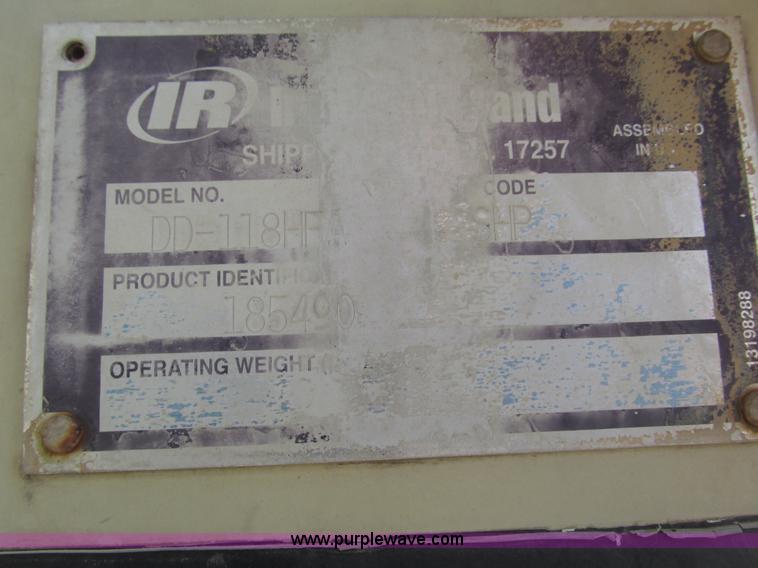 image for item G9837 2005 Ingersoll Rand DD118HFA double drum vibratory roller