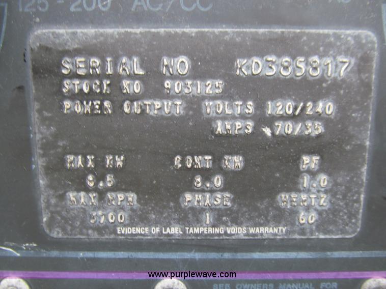 image for item J3321 Miller Bobcat 225 welder/generator