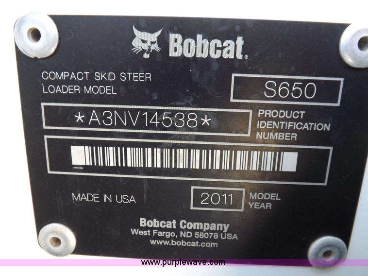 image for item K3145 2011 Bobcat S650 skid steer