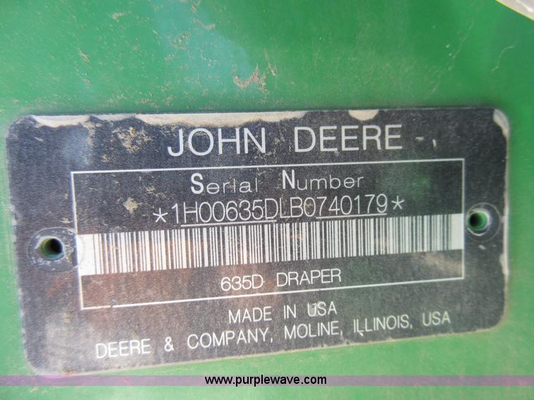 image for item AW9093 2010 John Deere 635D draper head