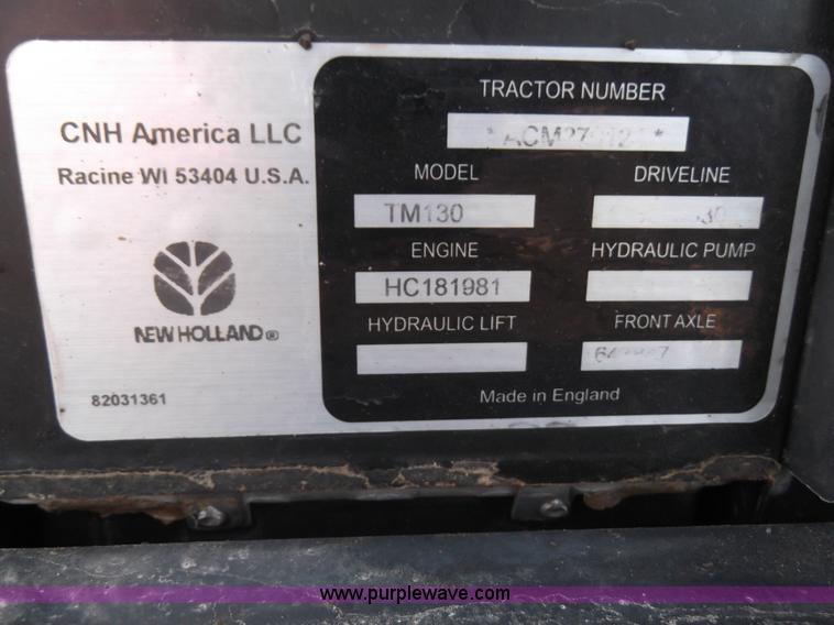 image for item D1383 2007 New Holland TM130 MFWD tractor