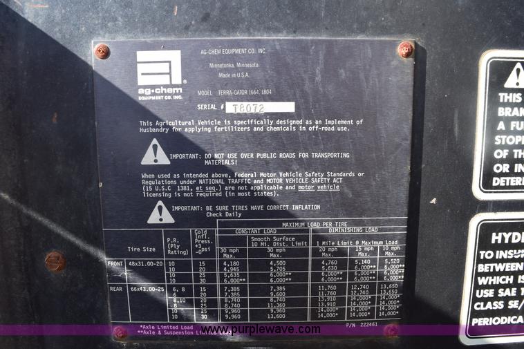 image for item E6144 Ag-Chem TerraGator 1664T self-propelled sprayer