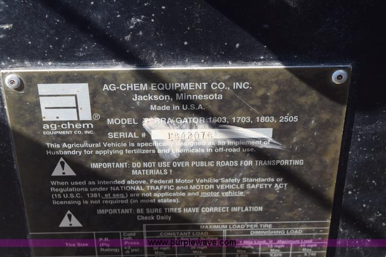 image for item E6149 Ag-Chem TerraGator 1803 self-propelled sprayer