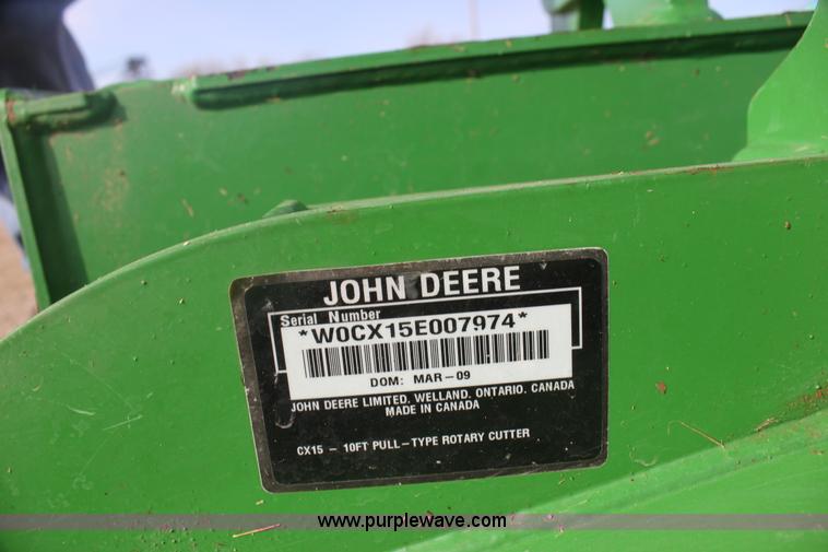 image for item F3456 2009 John Deere CX15 rotary mower