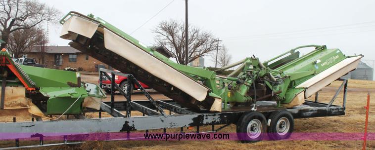 image for item H1630 (2) 2005 Krone disc mower windrowers with shop built trailer