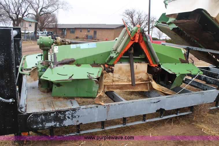 image for item H1630 (2) 2005 Krone disc mower windrowers with shop built trailer