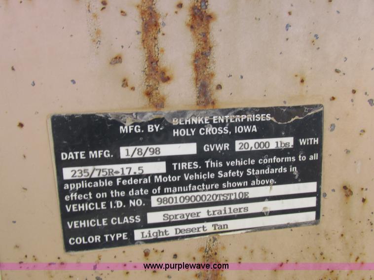 image for item I8751 1998 Behnke Enterprises trailer