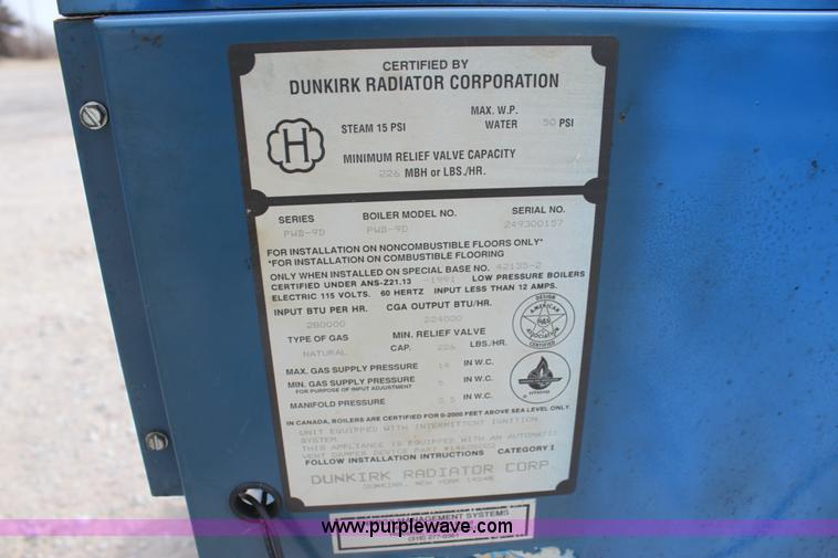 image for item L6526 Dunkirk natural gas boiler