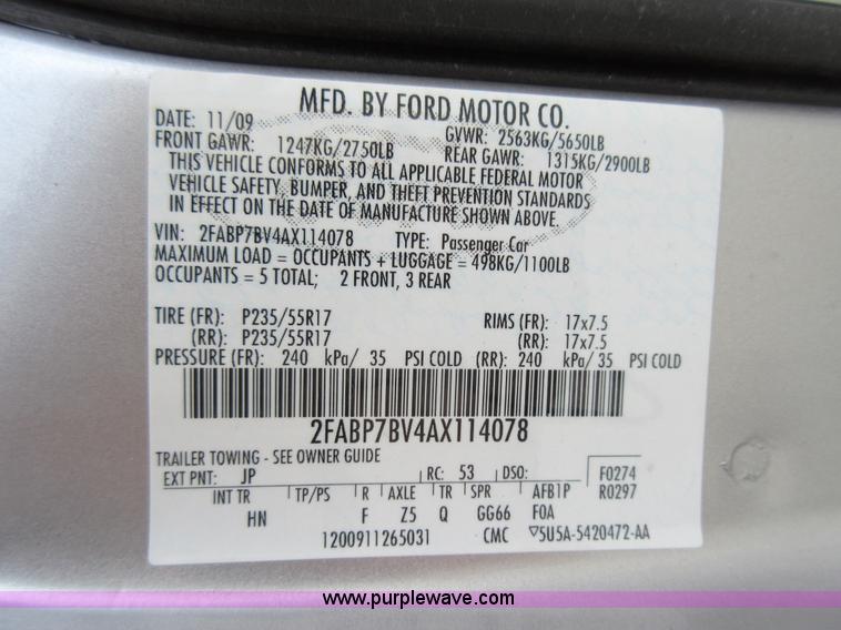 image for item AV9933 2010 Ford Crown Victoria Police Interceptor