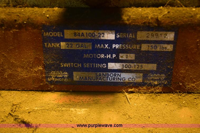 image for item BB9568 Sanborn air compressor