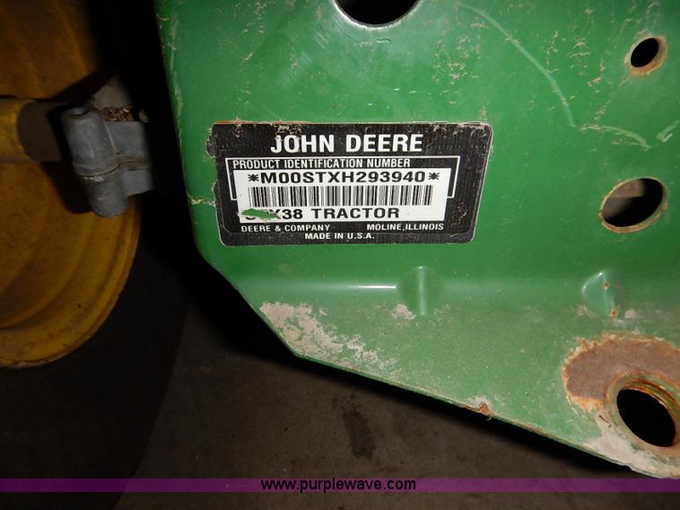 image for item BC9821 John Deere STX38 lawn mower