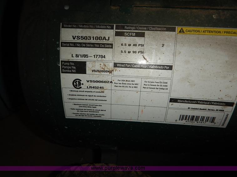 image for item BC9829 Farm Hand 20 gallon air compressor