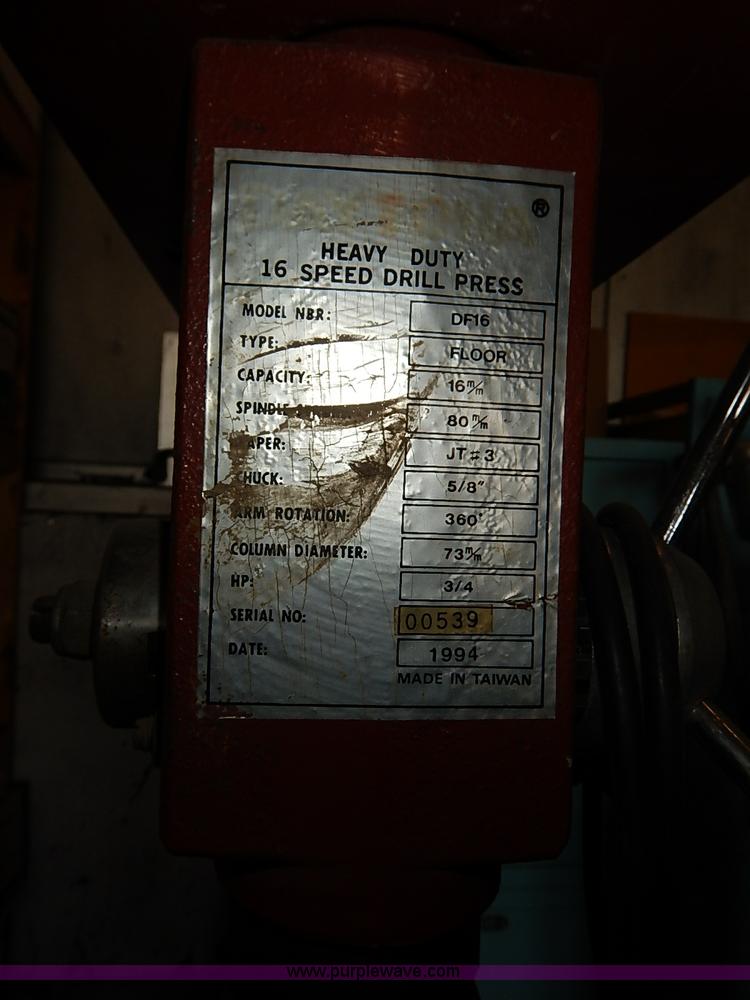 image for item BC9831 Heavy duty 16 speed drill press with vise