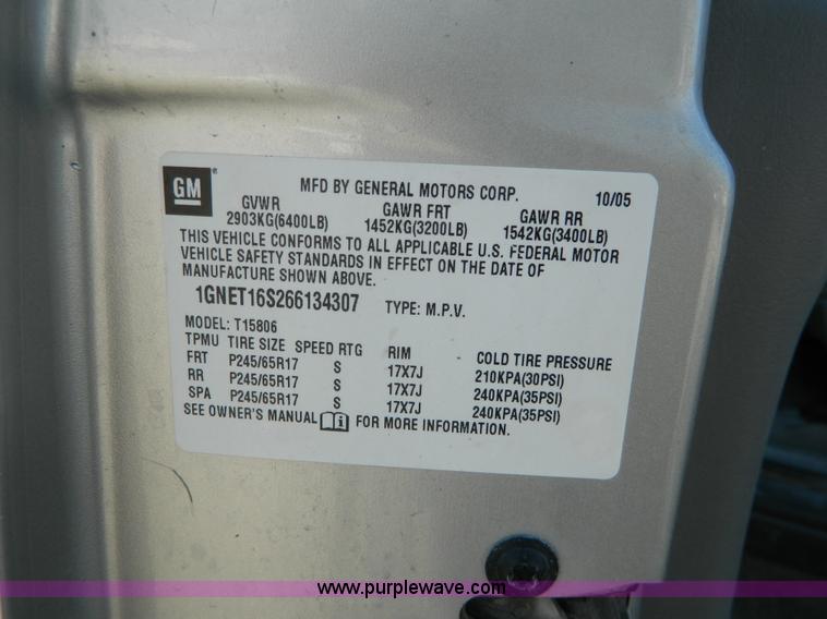 image for item H2271 2006 Chevrolet TrailBlazer EXT SUV