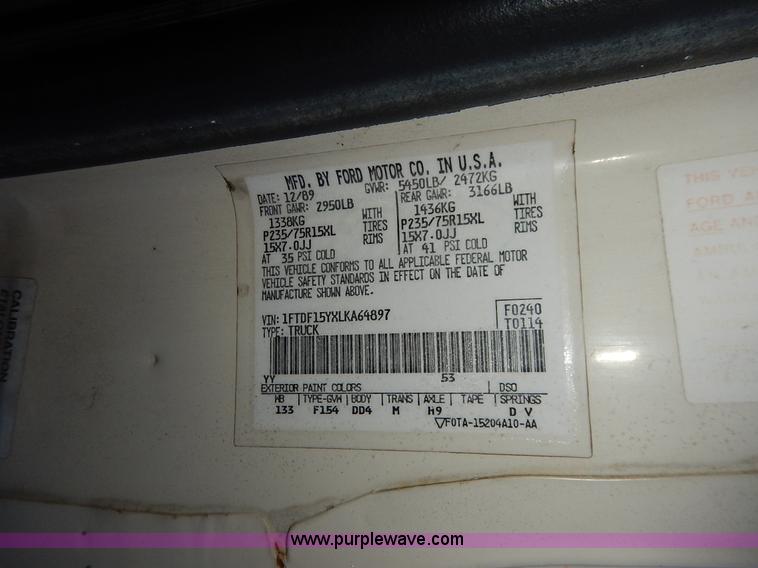 image for item I5080 1990 Ford F150 XLT Lariat pickup truck