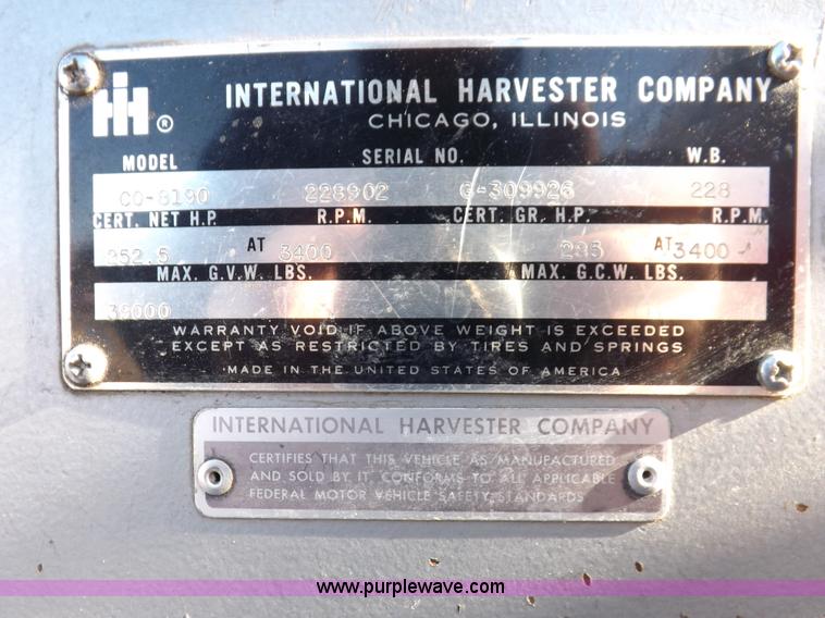 image for item K3066 1968 International CO-819D fire truck