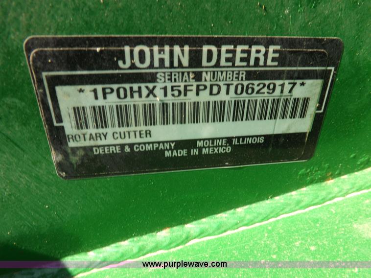 image for item K3162 John Deere HX15 batwing rotary mower
