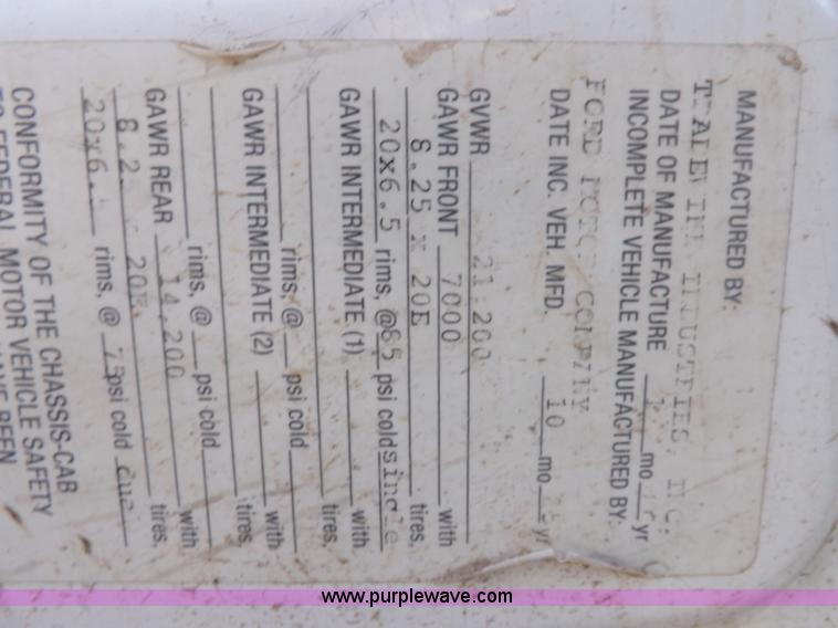 image for item K3191 1986 Ford F600 dump truck