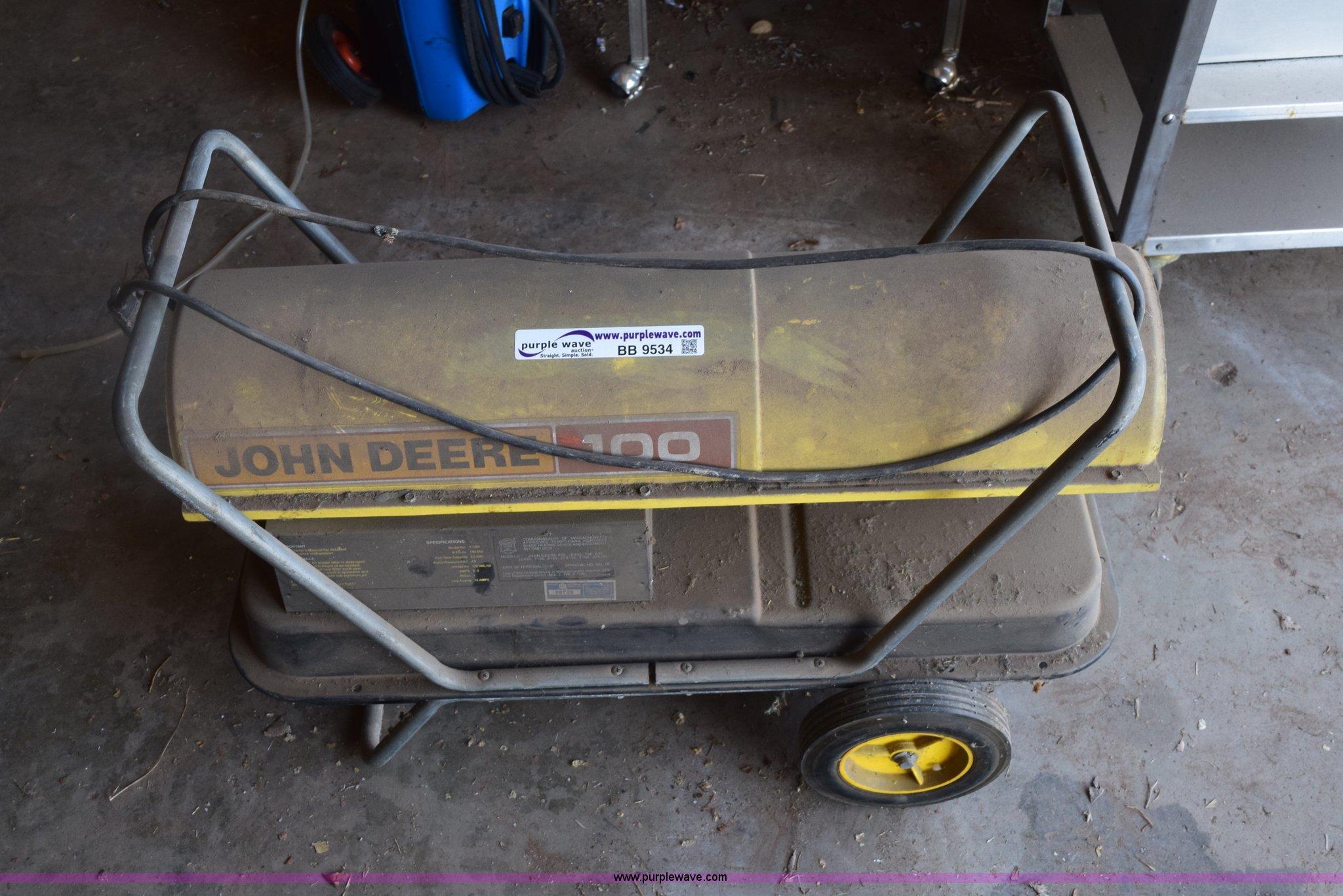 John Deere T100 kerosene heater in Alva, OK Item BB9534 sold Purple
