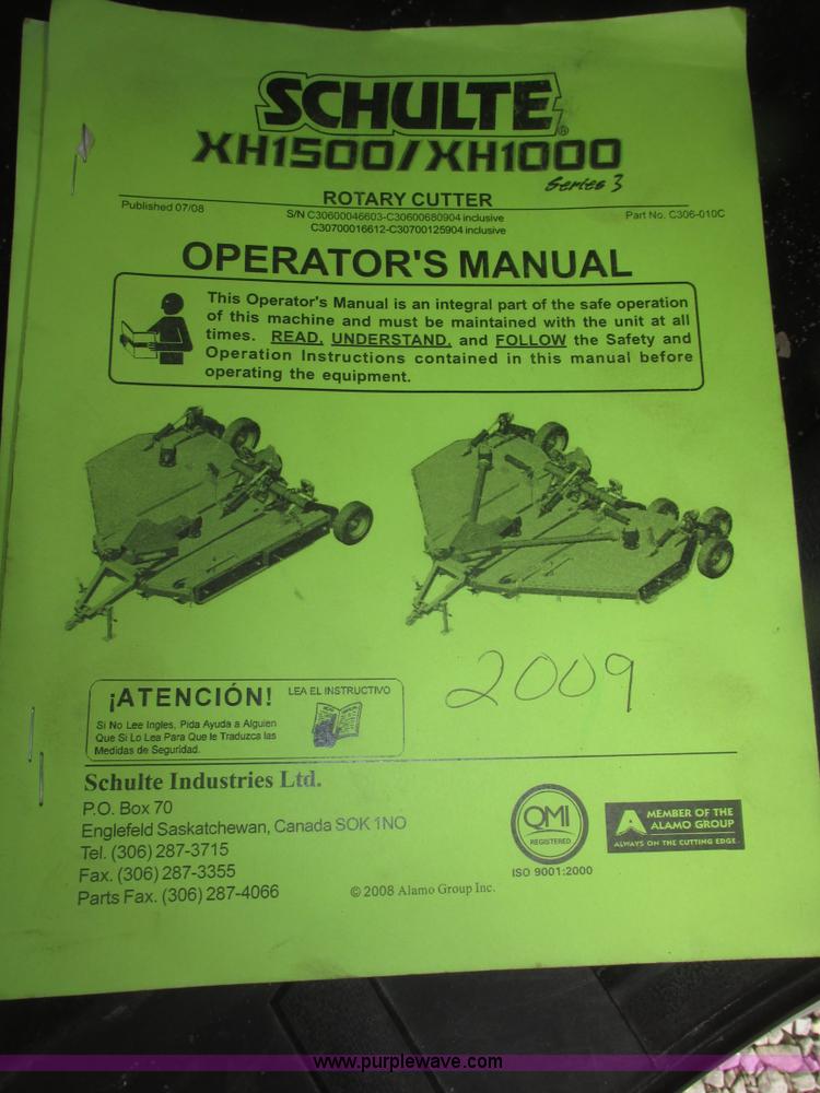 image for item G9774 2009 Schulte XH1500 Series 3 batwing rotary mower