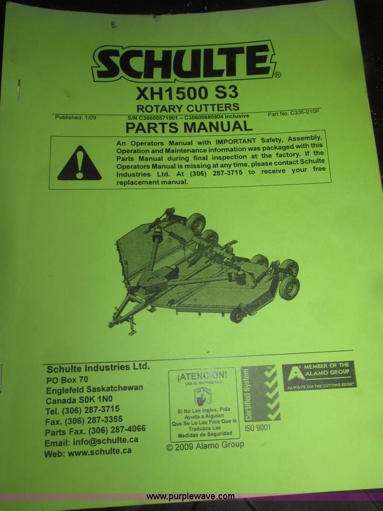 image for item G9774 2009 Schulte XH1500 Series 3 batwing rotary mower