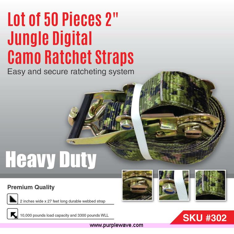 image for item K2507 (50) 2" 27' J-hook ratchet strap