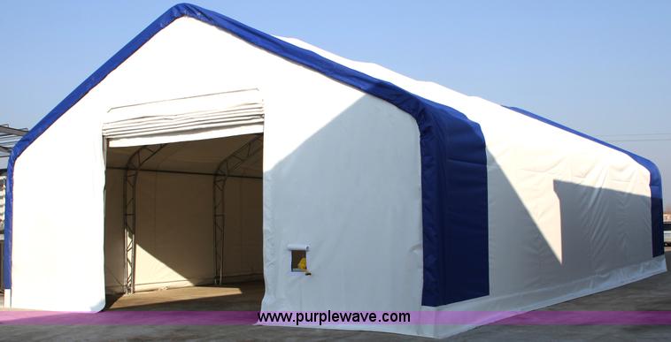 image for item K2509 2015 Premium 40 x 60 x 21 double truss frame coverall fabric storage building